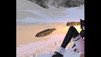 女朋友在雪地里操你，直到你射出她的屁股