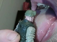 Giant Man Torments Army Guy (Vore