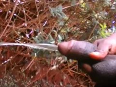 AFRICAN AMATEUR ALMOST CAUGHT PISSING OUTSIDE BY THE ROAD