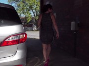 Preview 6 of Extreme upskirt milf, flashing her asshole and pussy at the carwash - Sammi Starfish