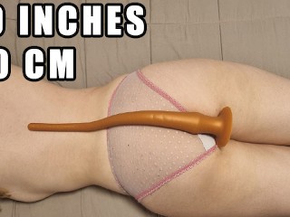 Extra Long Dildo Anal Insertion 19 Inches / 50cm for Chubby White Blonde