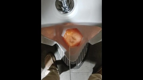 Piss in urinal at work