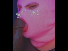 Pretty femboy sucks a bbc dildo