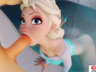 Elsaは城でHotフェラをします|無修正漫画変態冷凍4k 60fps