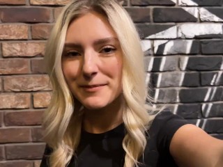 Random guy fucks me in a sports bar and cums on my face - Eva Elfie