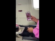 Preview 1 of Voyeur Caught Me On Airplane Looking At My Dirty Photos & Videos! Cum Watch Me In Airplane Bathroom