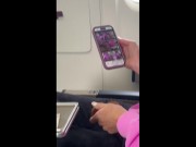 Preview 2 of Voyeur Caught Me On Airplane Looking At My Dirty Photos & Videos! Cum Watch Me In Airplane Bathroom