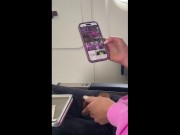 Preview 3 of Voyeur Caught Me On Airplane Looking At My Dirty Photos & Videos! Cum Watch Me In Airplane Bathroom
