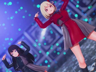 【MMD Lycoris Recoil 4k/60fps】《Chisato(錦木 千束) Takina(井ノ上 たきな)》 ~ (Giga) ~《CH4NGE (ft.可不)》》