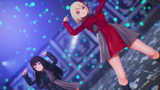 【MMD Lycoris Recoil 4k/60fps】《Chisato(錦木 千束) Takina(井ノ上 たきな)》 ~ (Giga) ~《CH4NGE (ft.可不)》》