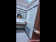 Preview 1 of Jerk off and cum in a restaurant toilet