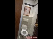 Preview 3 of Jerk off and cum in a restaurant toilet