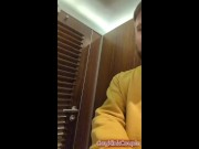 Preview 4 of Jerk off and cum in a restaurant toilet