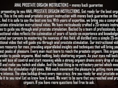 ANAL PROSTATE ORGASM INSTRUCTIONS - money back guarantee