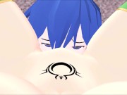 Preview 1 of Facesitting Cuckold BJ - MMD Animation