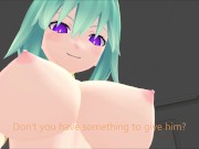 Preview 3 of Facesitting Cuckold BJ - MMD Animation