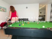 Preview 3 of She gets fucked on the pool table by this very muscular black guy