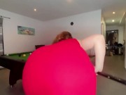Preview 5 of She gets fucked on the pool table by this very muscular black guy