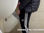 Preview 1 of Straight Dude came at the public toilet as Gay Bro touched his Cock