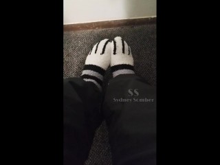 FUZZY STRIPPED SOCKS