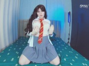 Preview 5 of Anal slut Hermiona Granger seduces you her young body, dances strip tease and asks to fuck her butt