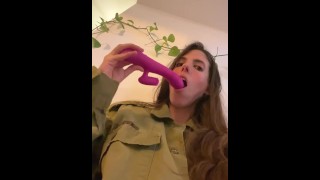 Israeli Solider Sucking Dildo
