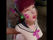 Preview 1 of D.Va Taking it From Behind After Class (White)