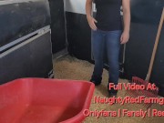 Preview 2 of Horny Redhead Farmgirl Fucks Wheelbarrow in Tight Pussy at Horse Show