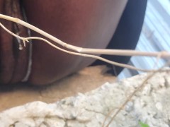 Ebony Jamaican Pisses Outside