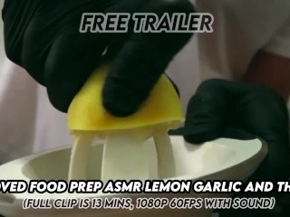 Preparação De Alimentos Enluvados ASMR Limão Alho e Tomilho Trailer Por HoundstoothHank