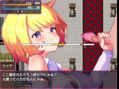 【#03 囚われのアルストロメリア 実況(体験版)】生意気な金髪巨乳狐娘に高速手コキで射精させられまくり・・・  - Screenshot 1 of 16 - 巨乳
