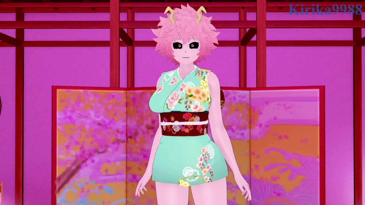 Mina Ashido and Izuku Midoriya have intense sex in the bedroom. - My Hero  Academia Hentai