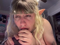 ftm elf deepthroats 10 inch cock