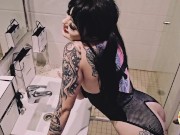 Preview 1 of Horny little slut gets fucked hard on the bathroom floor!