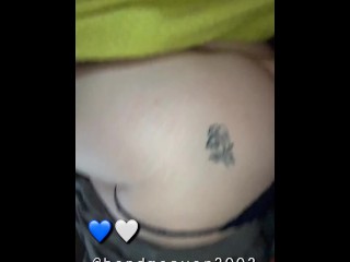 Pale BBW Showing you her Tatted Ass