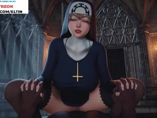 Nun Hard BBC Fucking and getting Creampie in Church | Hottest Hentai Animation 4k 60fps