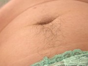Preview 5 of Extremely hairy chick plays with all her body hair, from legs to pits to her massively thick bush.