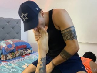 I enjoy my straight roommate in my bed