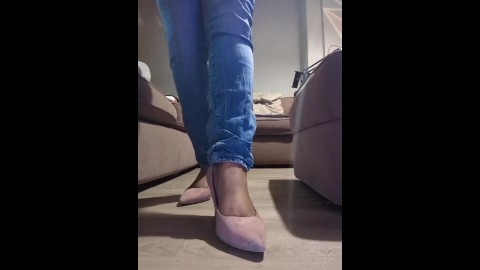 i want my dirty and smelly pink heels cleaned foot slave!