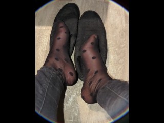 Worn Spotted Stocking Socks