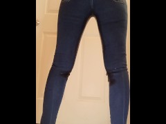 POV Watch Blonde Wet her Levi Blue Jeans