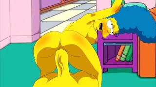 Marge fode com força enquanto geme, a paródia dos Simpsons