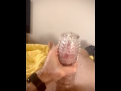 Sex toy frantic POV wank. Big cock masturbated on bed by hung straight guy. Full video coming soon