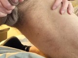 HAIRY MUSCLE BEAR STROKING AND CUMMING IN BED