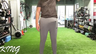 Public dick flash and cum in pants in the gym
