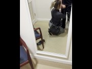 Preview 2 of I Get My Pussy Filled in a Public Changing Room! We Have to Be Quiet!