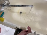 Pissing neatly in the bathroom with a big beautiful dick POV