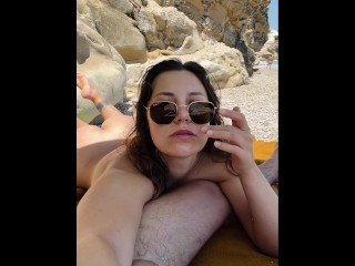 Cum in the Mouth of a Naked Hottie on the Beach