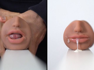 Bouche Baisée De L’intérieur Avec Une Grosse Bite. Fleshlight Baise et Gémit