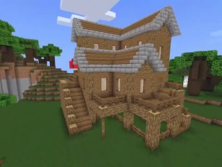 How to Build a Big Log Mansion in Minecraft